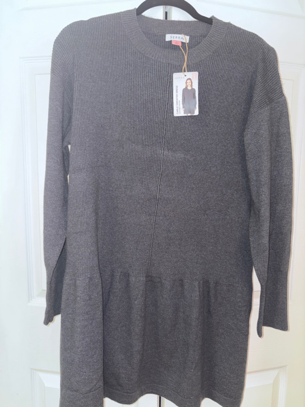 🌴SERRA Cable Sweater Dress Long Sleeve Gray Size Small